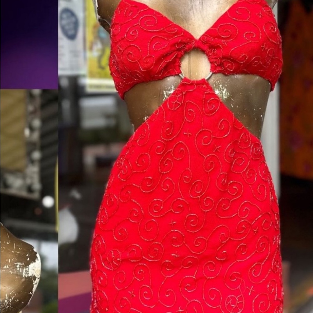 Beaded halter dress